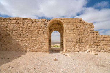 İsrail 'in güneyindeki Negev Çölü' nde, şimdi bir milli park olan antik Nabataean kentinin manzaralı ilkbahar manzarası.