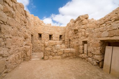 İsrail 'in güneyindeki Negev Çölü' nde, şimdi bir milli park olan antik Nabataean kentinin manzaralı ilkbahar manzarası.