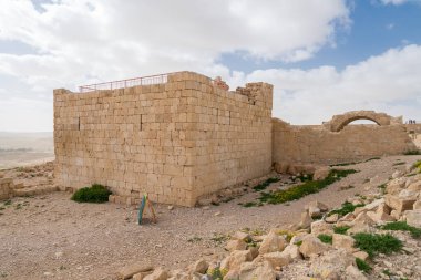 İsrail 'in güneyindeki Negev Çölü' nde, şimdi bir milli park olan antik Nabataean kentinin manzaralı ilkbahar manzarası.