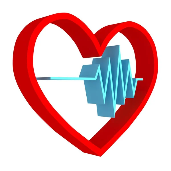 Pulso Cardíaco Ícone Logotipo — Fotografia de Stock