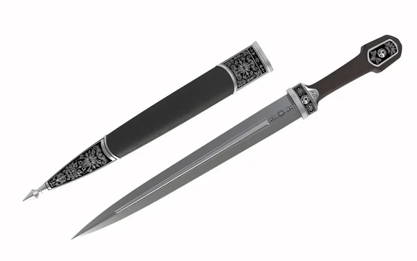 Çeçen hançer - Kafkasya - 3d çizim silah