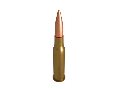 kartuş 7.62x54r mm, Rus ve Sovyet ordusu, izole. 3d render