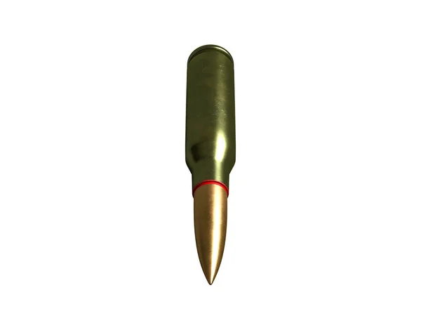 Cartridge 5.45x39 mm, Russian and Soviet army, isolated. 3d rendering — Stock Photo, Image