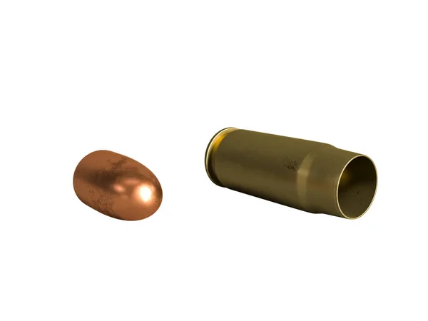tabanca kartuşu 7.62x23 mm, Rus ve Sovyet ordusu, izole. 3d render