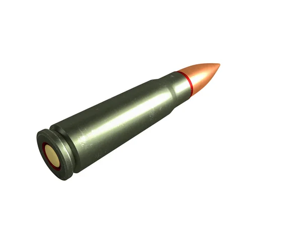 kartuş 7.62x39 mm, Rus ve Sovyet ordusu, izole. 3d render