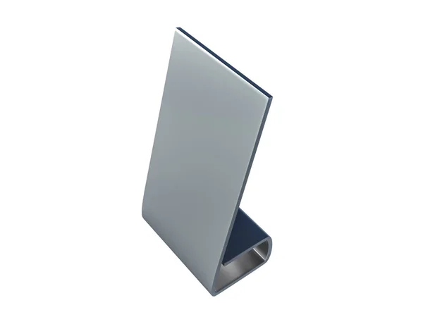 Металл - серебряный стол стенд дисплей на белом фоне. 3d-рендеринг — стоковое фото