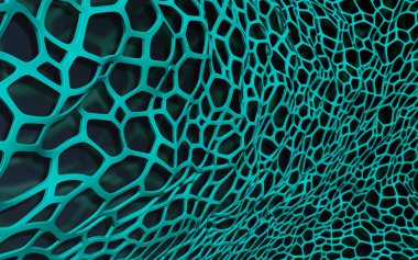 Koyu arka planda soyut mesh. 3D çizim