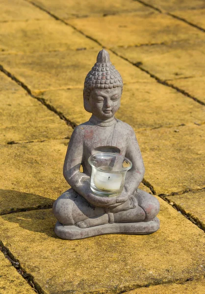 Buddha Statue Natural Background Sunny Morning Park Summer Background Meditation — Stock Photo, Image