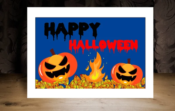 Feliz Banner Halloween Cartão Saudação — Fotografia de Stock