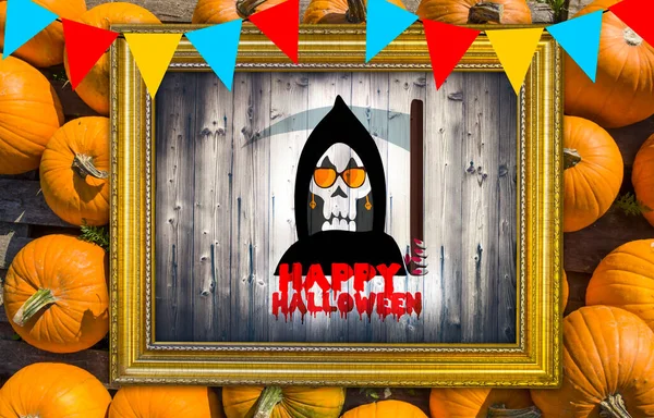 Feliz Banner Halloween Cartão Saudação — Fotografia de Stock