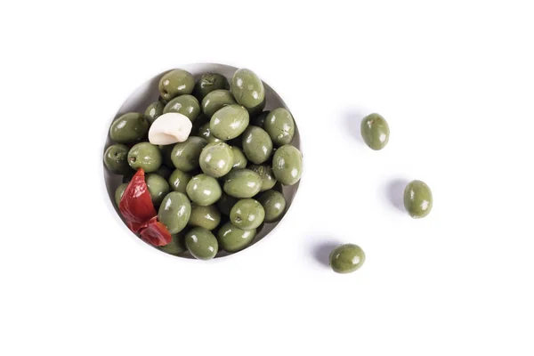 Olives Isolated Pure White Background Ready Consumed — Stock Photo, Image