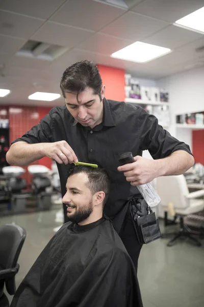 Salons Coiffure Avec Petites Filles Hommes Femmes Formation — Photo