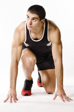 Poz koşucusu koşmaya hazır