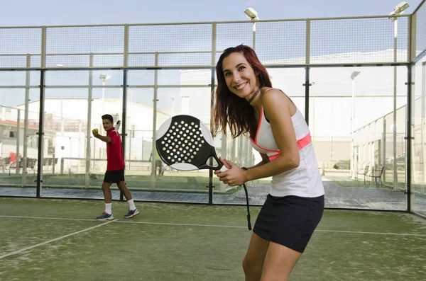 球拍网球情侣 — 图库照片