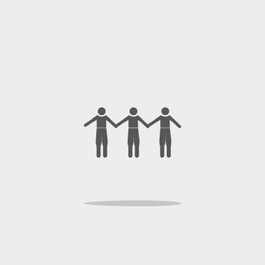 Grup kullanıcılar düz simgesi, vektör, illüstrasyon  