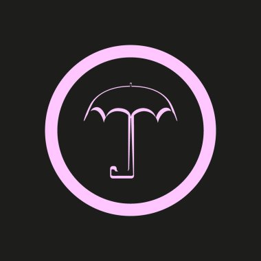 şemsiye düz simgesi, vektör, illüstrasyon