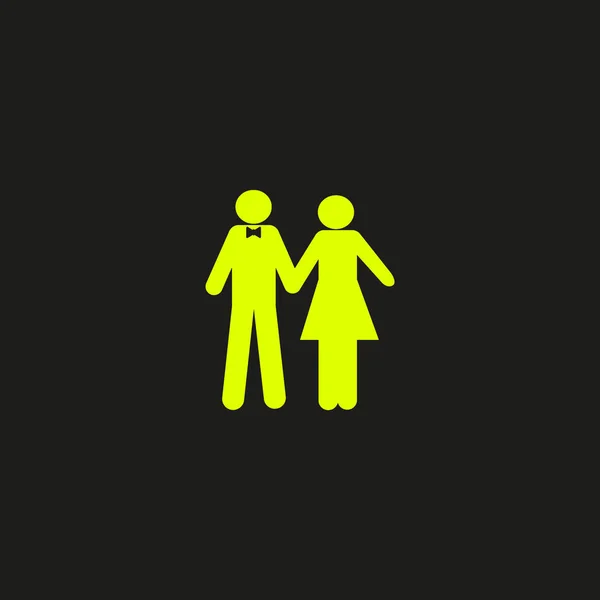 Couple Amoureux Icône Plate Vecteur Illustration Concept Mariage — Image vectorielle
