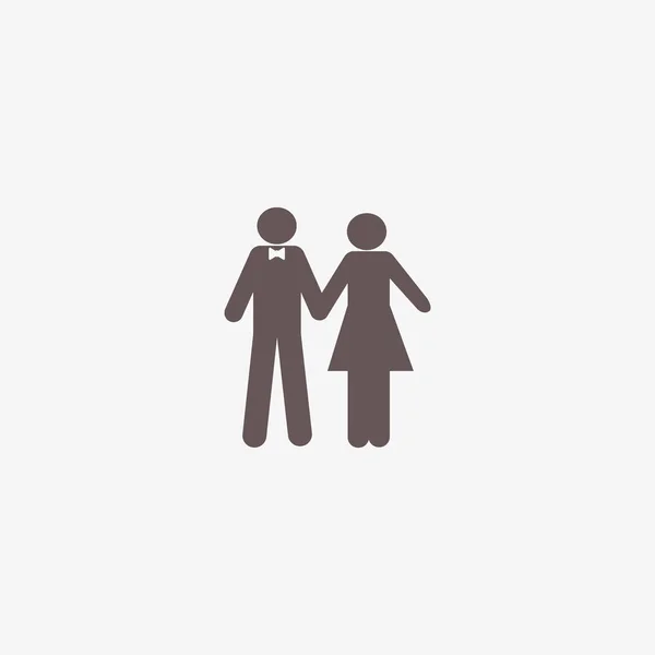 Miłość Para Płaskie Ikona Wektor Ilustracja Koncepcja Ślub — Wektor stockowy