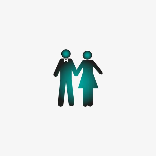 Love Couple Flat Icon Vector Illustration Wedding Concept — Stock Vector