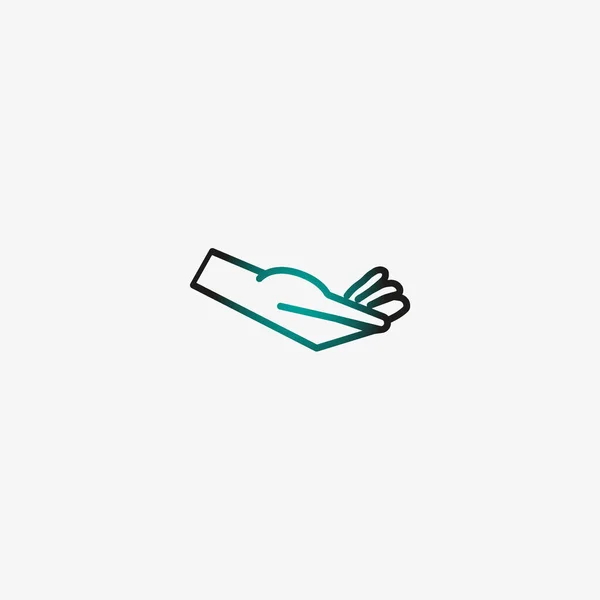 Empty Hand Flat Icon Vector Illustration — Stock Vector