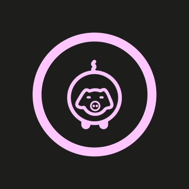 Domuz yassı simgesi, vektör illüstrasyonu 