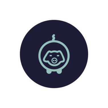 Domuz yassı simgesi, vektör illüstrasyonu