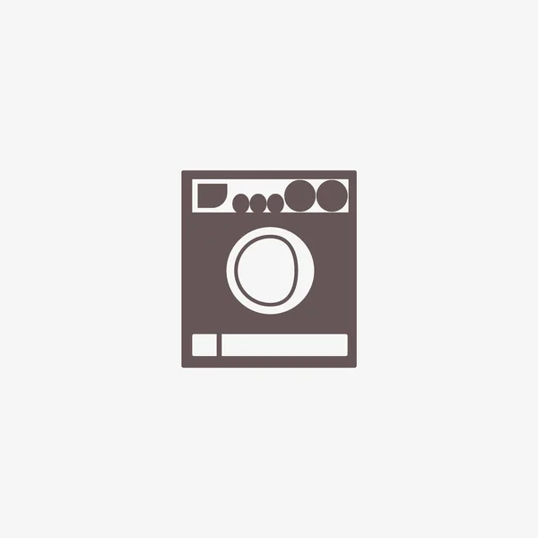 Máquina Lavar Roupa Ícone Plano Vetor Ilustração — Vetor de Stock