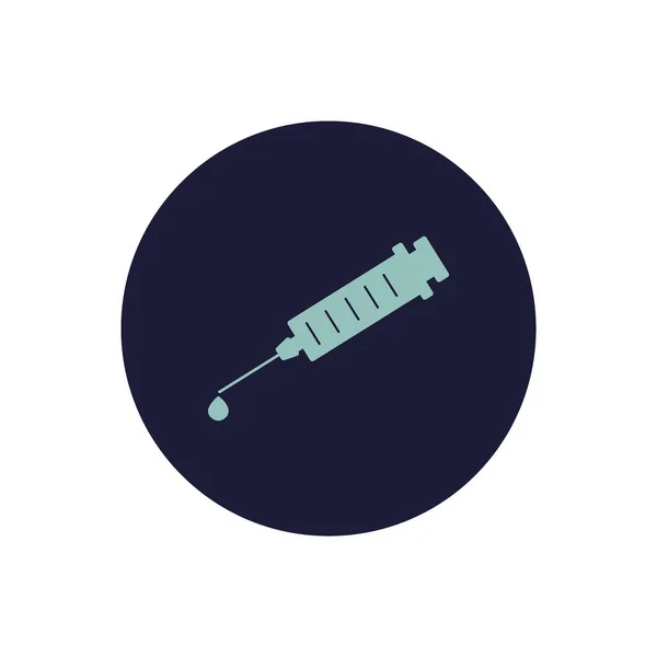 注射器与疫苗下降简约矢量图标 — 图库矢量图片