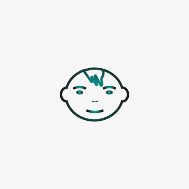 Çocuk avatar düz stil ikonu, vektör çizim  