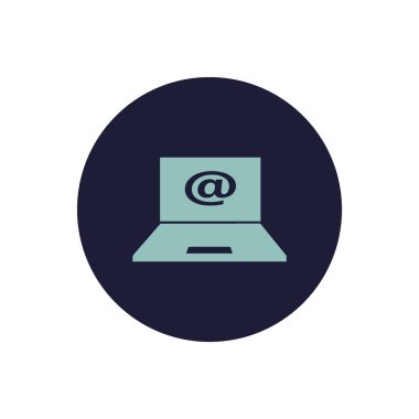 dizüstü bilgisayar düz simgesi, vektör illüstrasyonu 