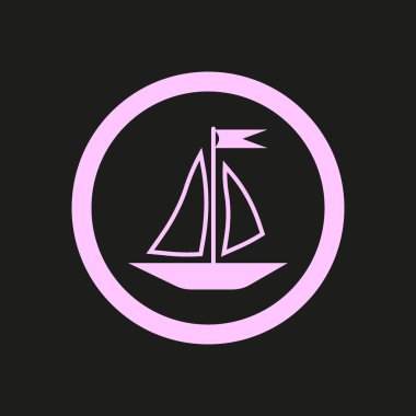 teknenin düz simgesi, vektör illüstrasyonu