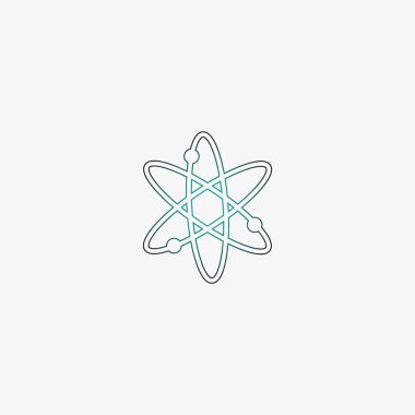 Moleküler bileşik düz simgesi, vektör, illüstrasyon