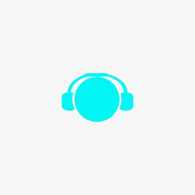 kulaklık yassı simgesi, vektör, illüstrasyon 