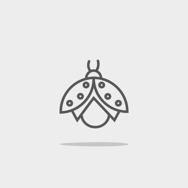 uğur böceği düz simgesi, vektör, illüstrasyon 
