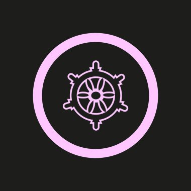 tekne çark minimalist vektör simgesi
