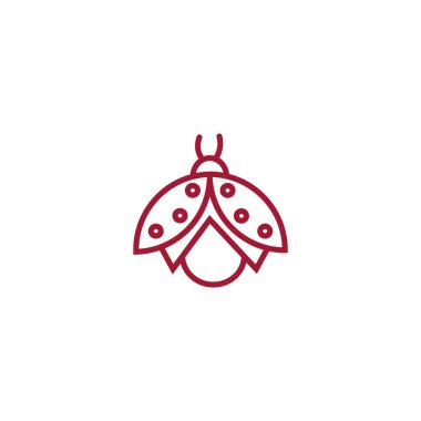 uğur böceği düz simgesi, vektör, illüstrasyon 