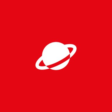 Satürn gezegeni düz simgesi, vektör, illüstrasyon, Astroloji kavramı  
