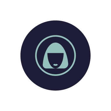 kadın baş kısa saç modeli ile minimalist vektör simgesi