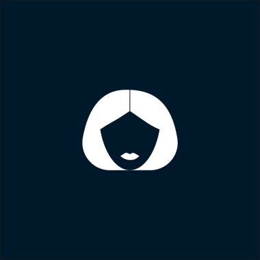 kadın baş kısa saç modeli ile minimalist vektör simgesi