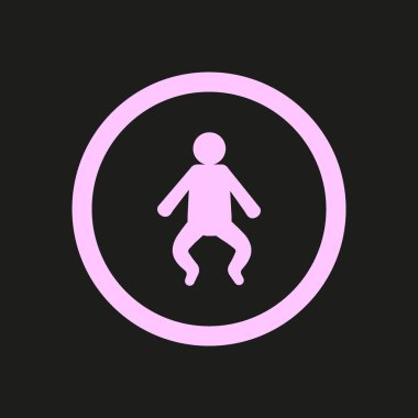 Bebek düz simgesi, vektör, illüstrasyon, Doğum kavramı  