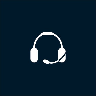 kulaklık düz simgesi, vektör, illüstrasyon