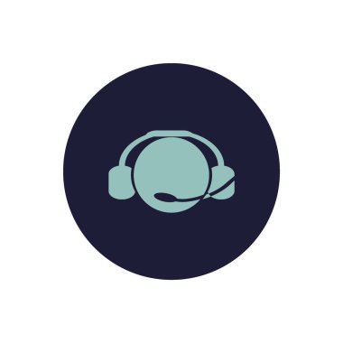 kulaklık yassı simgesi, vektör, illüstrasyon 