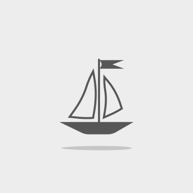 dolar işareti ile tekne yelken, vektör çizim 