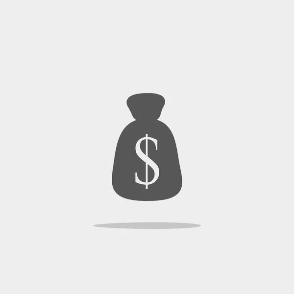 Bolsa Dinero Icono Plano Concepto Negocio — Vector de stock