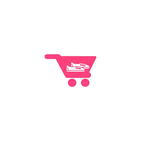 スニーカー ベクトル図でのショッピングカートのシンプルなアイコン — ストックベクタ