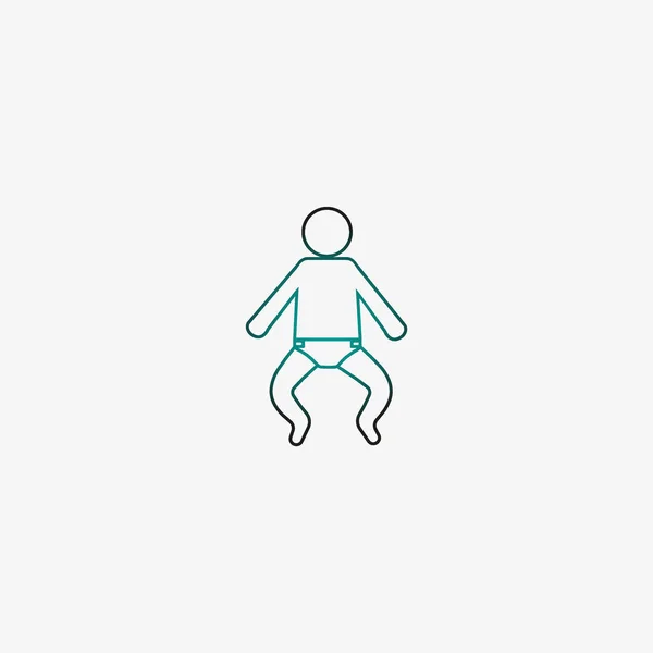 Entzückende Baby Flat Ikone Vektor Illustration Geburtskonzept — Stockvektor