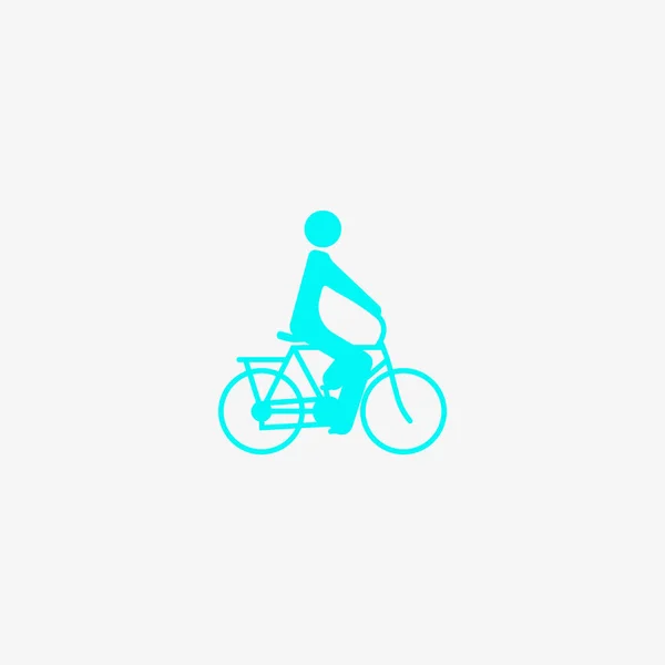 Чоловічий Силует Їзда Велосипеді Проста Іконка — стоковий вектор