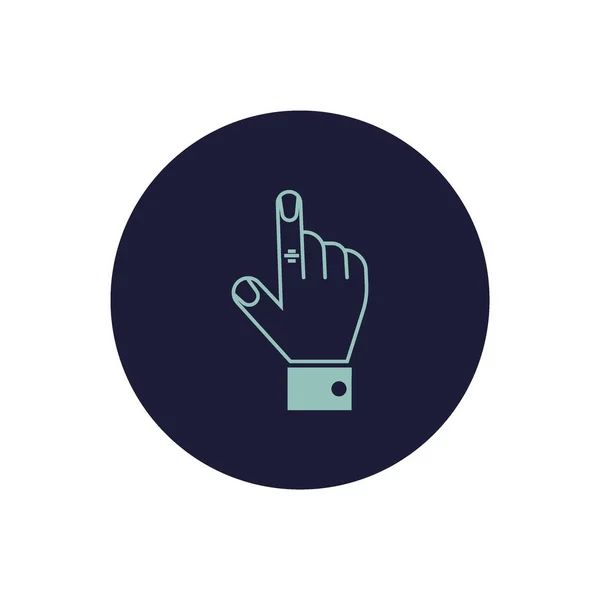 Minimalista Vector Icon Kéz Mutató Ujjával — Stock Vector