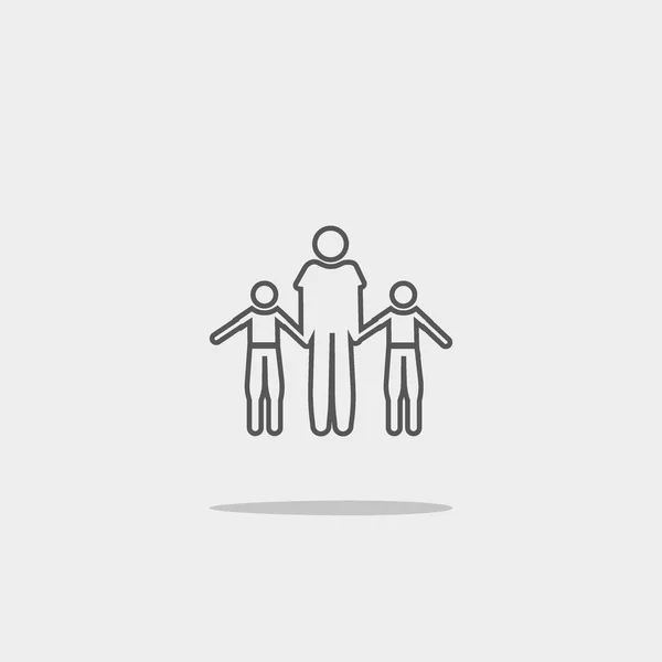 Familie Platte Icoon Vector Illustratie — Stockvector