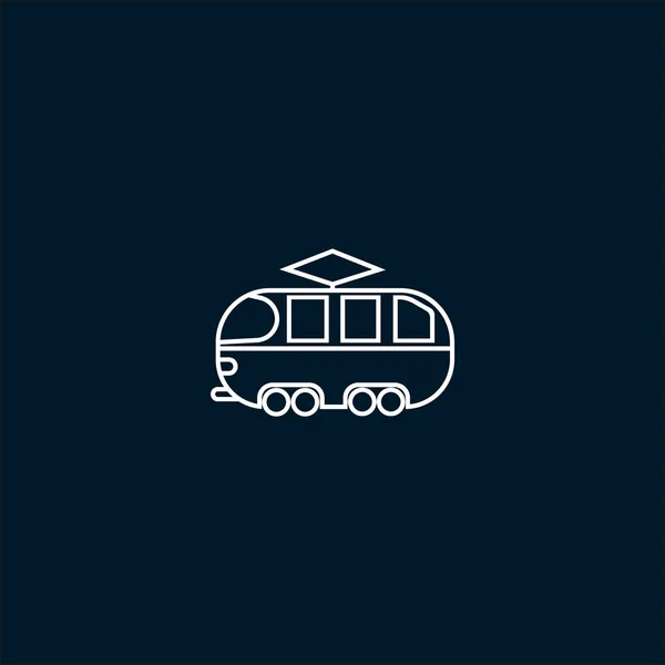 Minimalistische Klassieke Tram Vector Pictogram — Stockvector